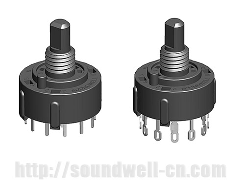 RS26 Plastic shaft rotary multi-way switch