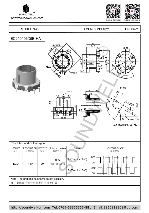 EC21中空型編碼器規格書