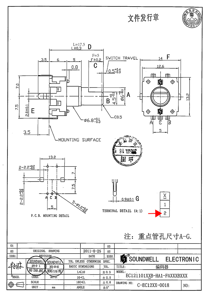 EC12帶開關編碼器規(guī)格書