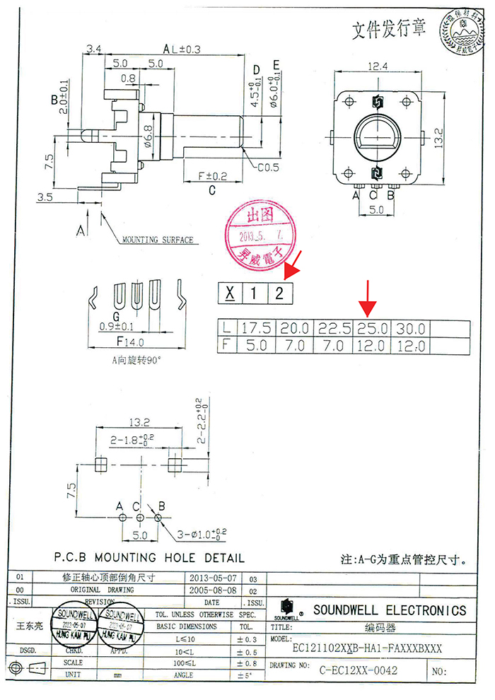 EC12旋轉編碼器規格書