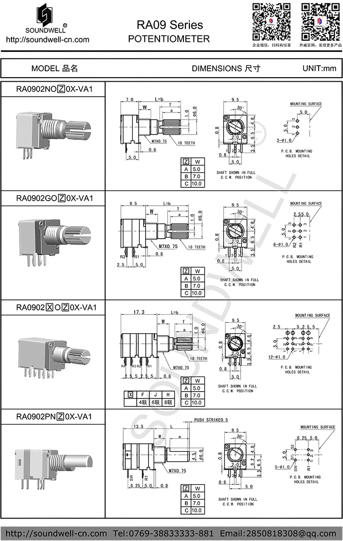 RA09旋轉式電位器